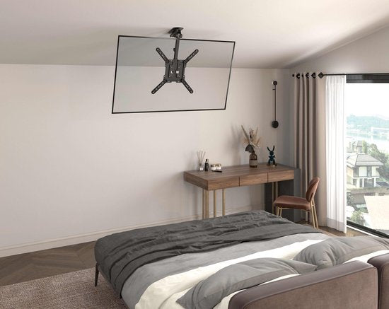 Support plafond écran TV - pliable rotatif inclinable - 23 à 43 pouces