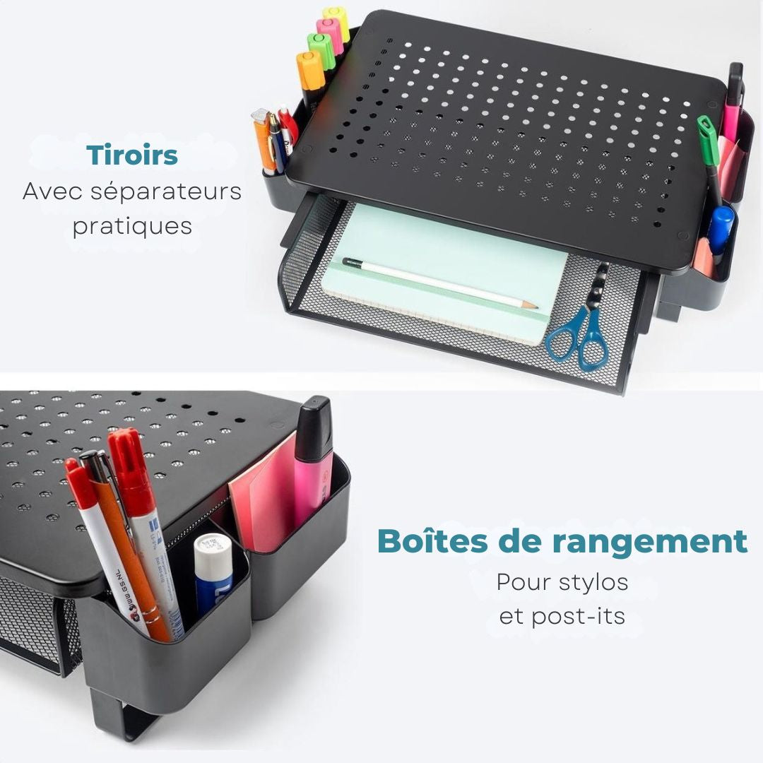 Support de moniteur Réglable - LifeGoods - Réglable - 37 x 23,5 x 10 cm - Métal - Noir