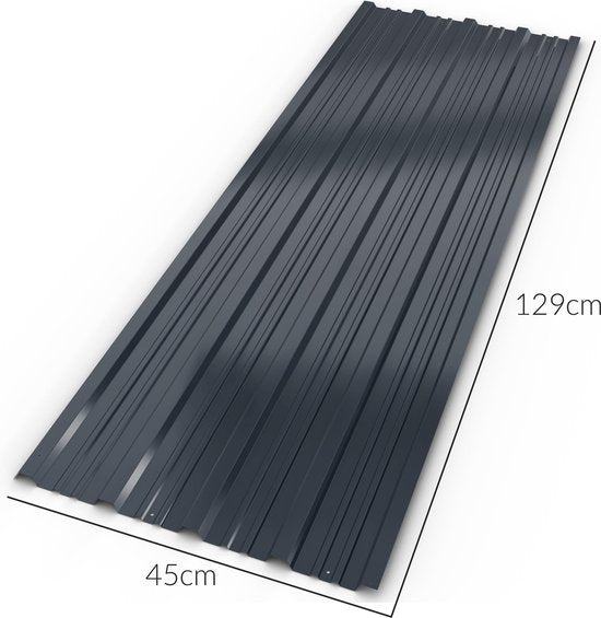 Tôles de toit - Métal 12 pièces 129 x 46cm - Anthracite