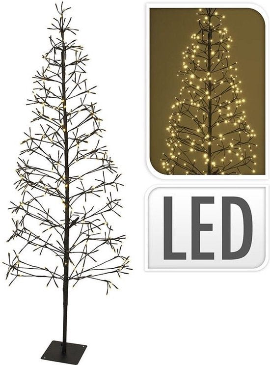 Nampook sapin de Noël avec 400 LED - 180cm - Pour l'intérieur ET l'extérieur - Blanc chaud