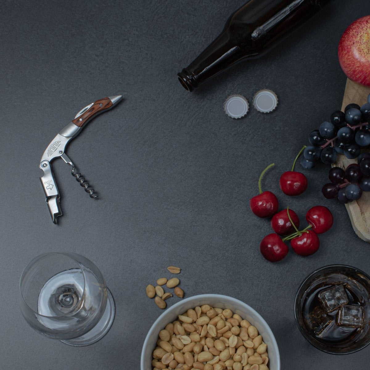 Nimma® Tire-bouchon - Multifonctionnel - Ouvre-bouteille - Couteau de serveur - Accessoires pour le vin et la bière - Ouvre-bouteille - acier inoxydable