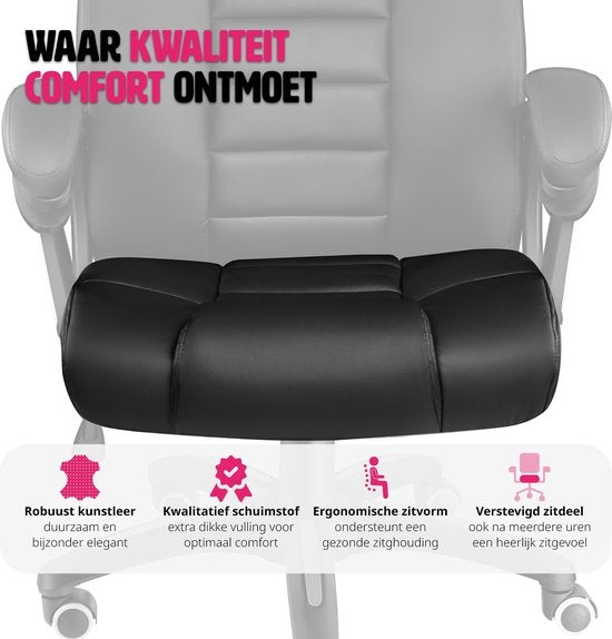 tectake® - Fauteuil de direction design et luxueux - Noir