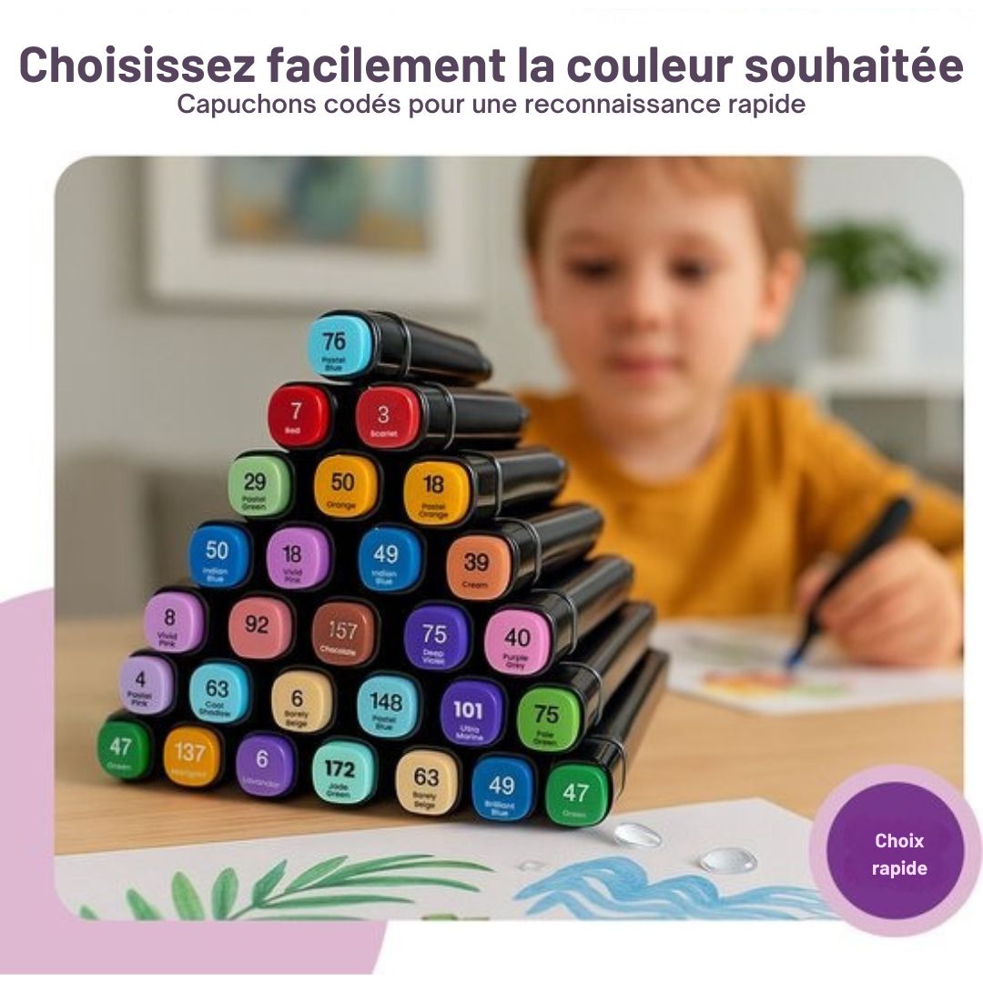 Marqueurs à alcool - Gofun Twinmarkers 262 pcs - Adultes et enfants - Double pointe - toutes couleurs