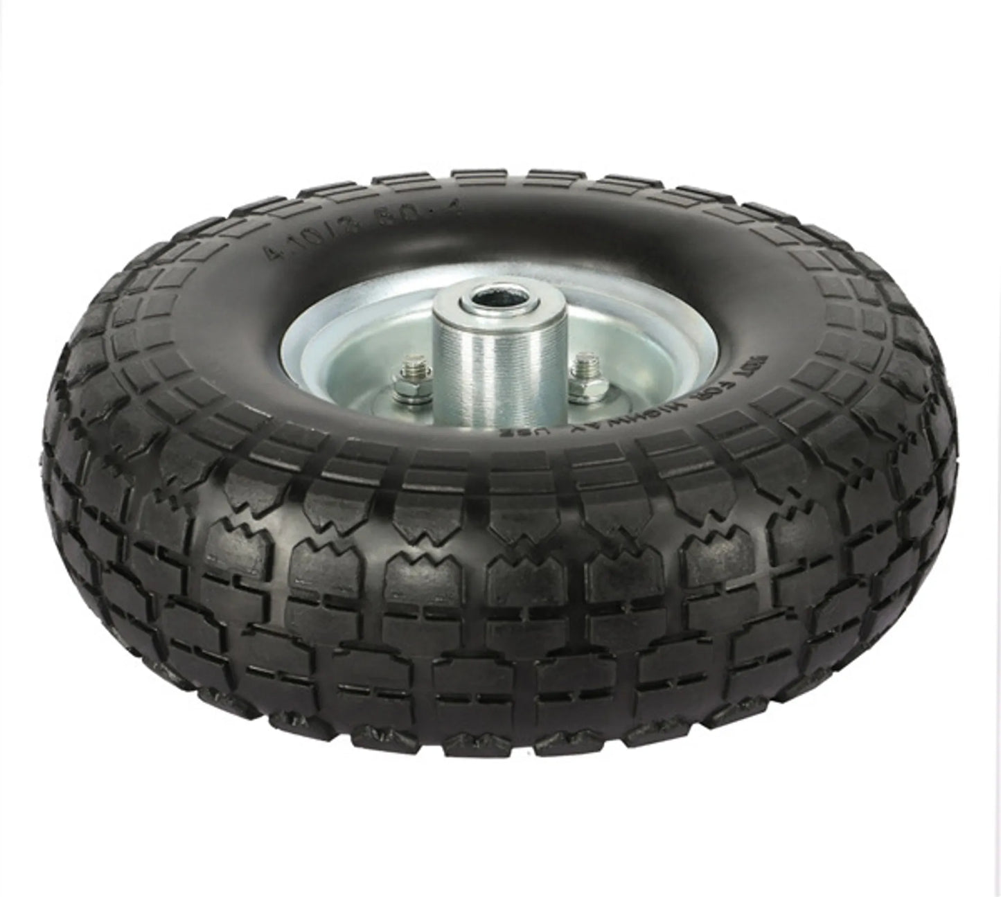 Yaheetech Roues de brouette Pneumatiques Lot de 4 - 25,5 x 25,5 x 8 cm - Avec jante en métal et profil en dents de scie et mécanisme de protection contre les fuites - Pour brouette et chariot de jardin - Caoutchouc noir et métal
