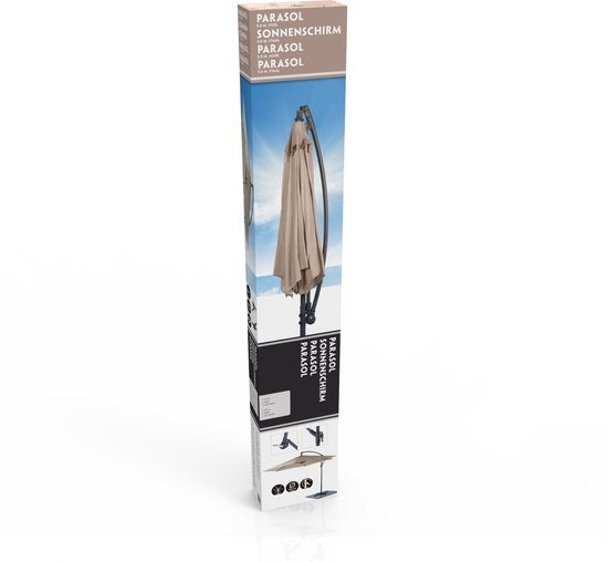 Parasol flottant Lifetime - jardin - 300 x 300 x 245 CM - réglable - Taupe