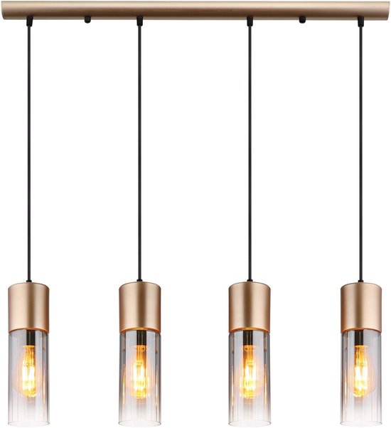 Globo - suspension - ANNIKA - marron - verre - grande lampe de table à manger - E27 - 21000-4HCA