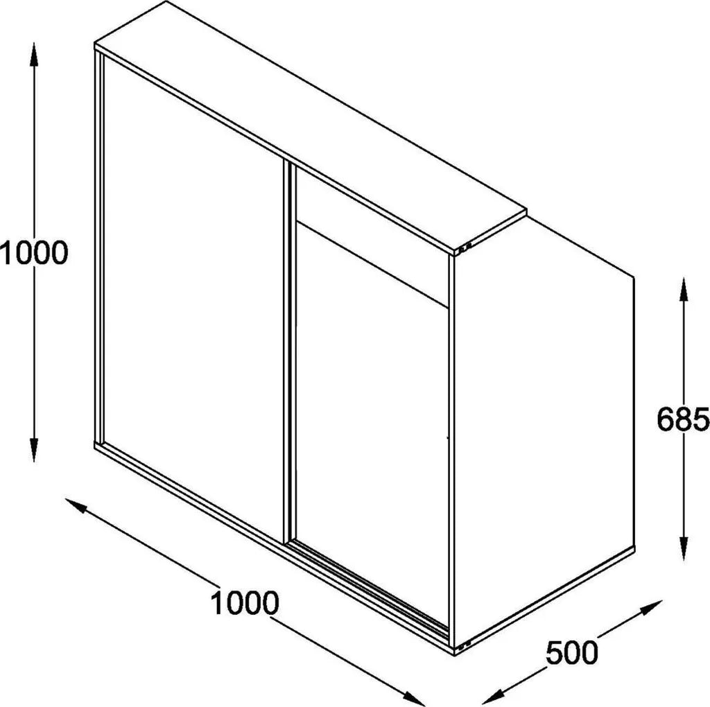Armoire à portes coulissantes Coast avec tringle à vêtements - 100 x 50 x 100 cm - Blanc