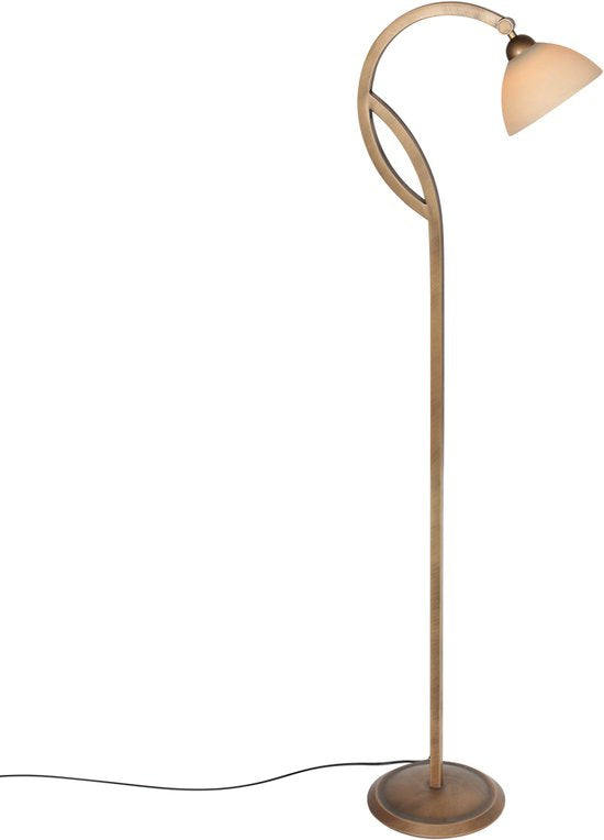 Anthea 4330BR : lampadaire classique en bronze avec verre effet marbre, hauteur 140 cm, Steinhauer