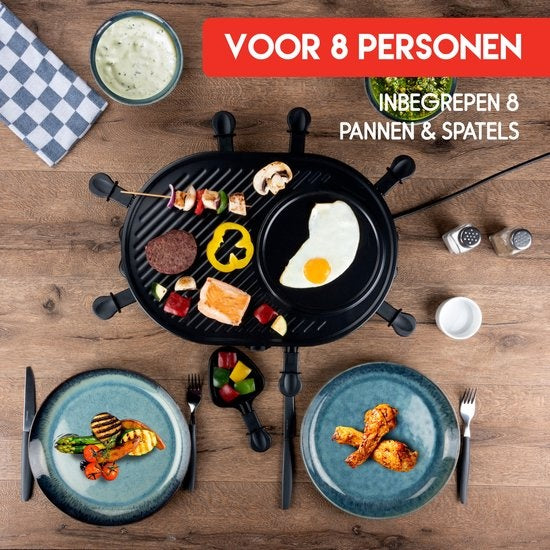 Alpina Gourmet Set - Gril - avec poêles et spatules - 1200W - 8 personnes