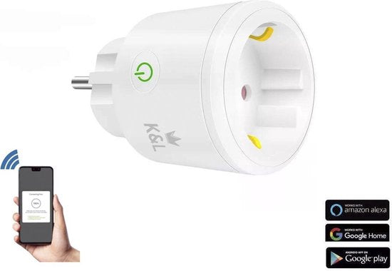 K&L Smart Plug - Interrupteur horaire - compatible avec Google Home, Amazon Alexa et IFTTT - Smart Plug