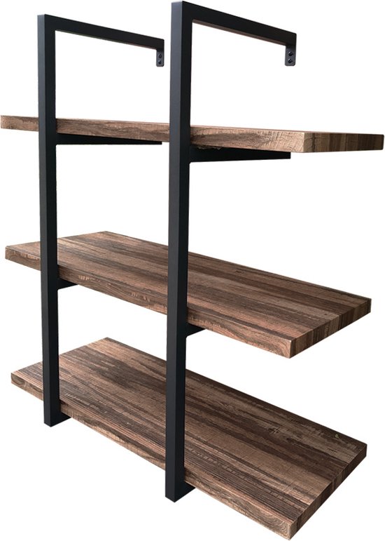 Etagère murale échelle Sturdy - étagère murale bibliothèque - armoire murale - industrielle - 3 étagères de rangement