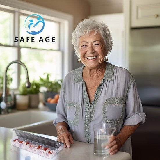 SafeLife XL boîte à médicaments 7 jours avec compartiments matin/soir - néerlandais - boîte à pilules - grands compartiments - boîte à pilules 7 jours