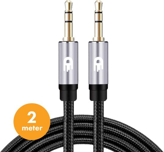 Drivv. Câble AUX 3,5 mm - Câble audio - plaqué or - mâle vers mâle - argent - 2 mètres