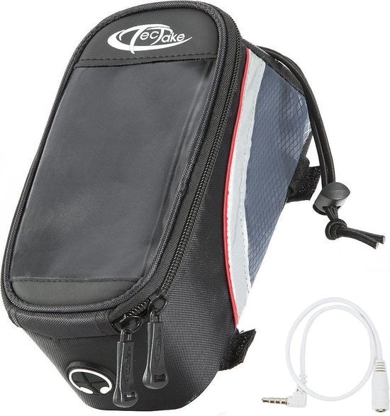 TecTake - Sacoche de vélo pour smartphone etc. noir rouge M 401608