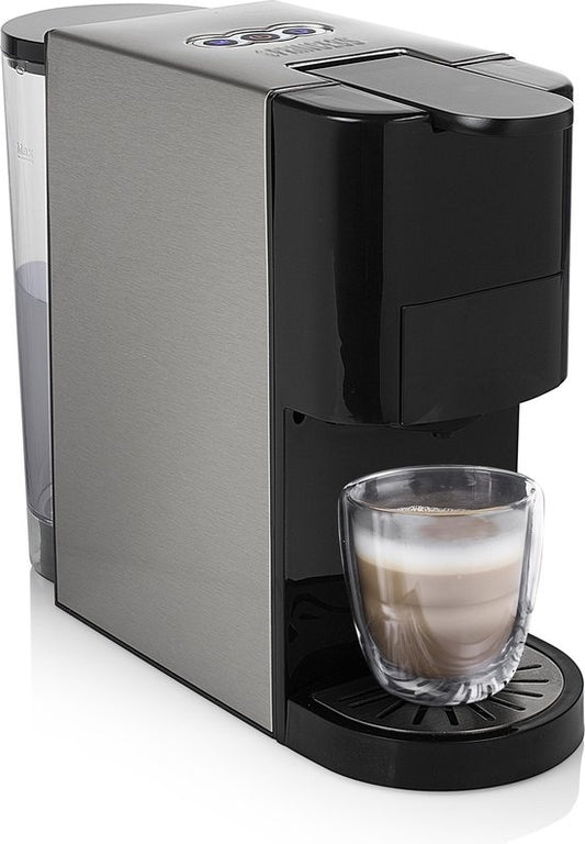Princess 249450 Cafetière à filtre multi-capsules - Acier 4 en 1 - Convient pour plusieurs cafés