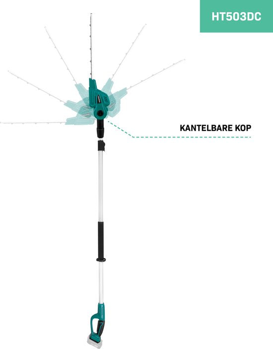 Taille-haie sur perche - VONROC - 20V - Manche extensible – Lame inclinable 40 cm - Sans batterie ni chargeur