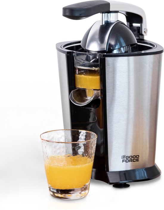 GoodForce Presse-agrumes - Presse-orange électrique - Presse-fruits - Presse-citron - Acier inoxydable - Poignée de presse