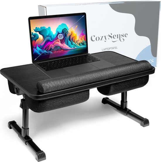 CozySense® Table réglable pour ordinateur portable - Table de lit - Table de banc - Coussin pour ordinateur portable - Lap Pad & Laptop Tray - Table pour ordinateur portable - Pieds réglables