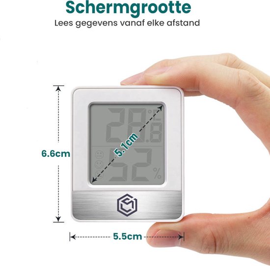 Ease Electronicz Hygromètre - Humidimètre - Station météo numérique - Humidimètre - Thermomètre d'intérieur - Pile incluse