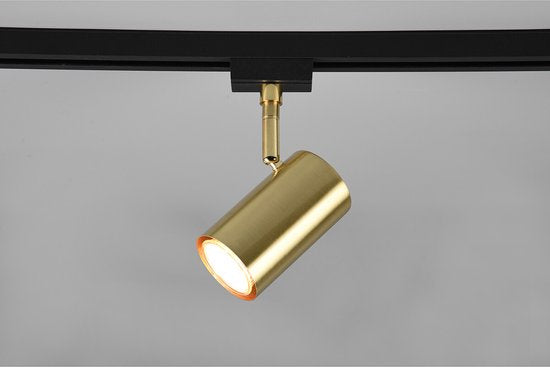 Éclairage sur rail à LED - Track Spot - DUOLINE - 2 phases - Douille GU10 - Rond - Or mat - Aluminium