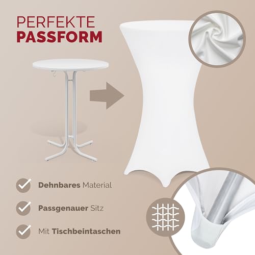 Housses de table Detex pour table basse, élastiques - 5 pièces - Blanc