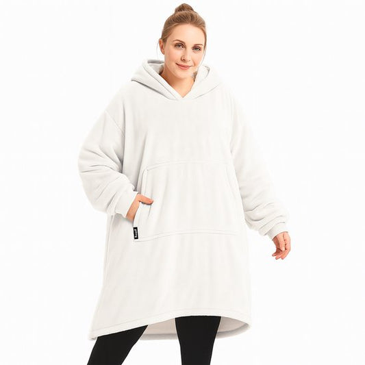 Couverture-sweat à capuche Goliving - SnuggleHoodie - Blanc