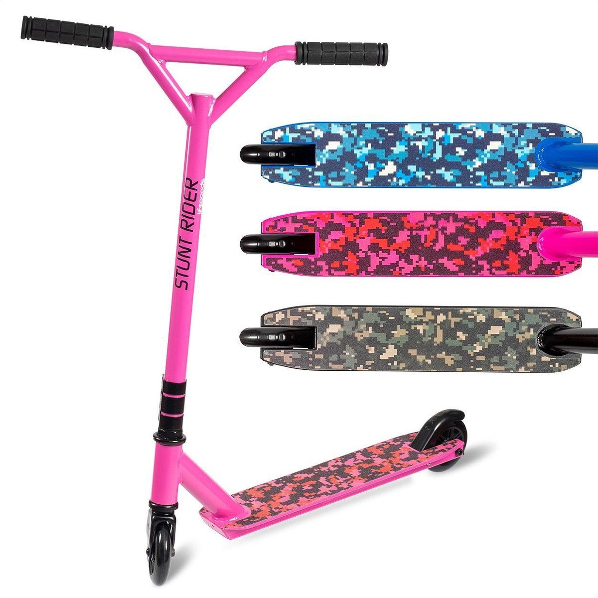 LifeGoods StuntRider - Scooter cascadeur - Étape 8+ Years - Roues 100mm - Garçons/Filles - Rose