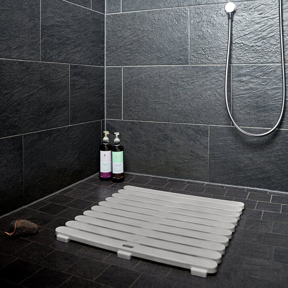 Grille de douche WENKO pour l'intérieur et l'extérieur, couleur taupe - 55 x 55 cm - Antidérapante