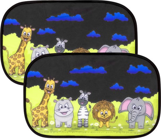 Pare-soleil Nuvance pour voiture - Lot de 2 - avec protection UV pour bébés et enfants - Pare-soleil pour vitres latérales - Autocollants - Taille unique - Animaux