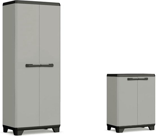 Armoire basse Keter Planet - 1 étagère - 68 x 39 x 90 cm - Gris/Noir