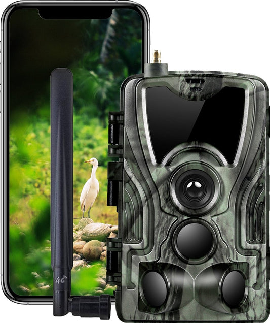 Camera Denver, Pour animaux sauvages, avec vision nocturne, Images en direct via 4G (APP), Capteur CMOS, 30MP, Étanche, Gris