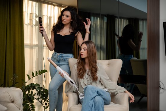 Sansbeauté® 7-in-1 Airstyler - Multistyler - Brosse sèche-cheveux cheveux courts - Hairstyler - Sèche-cheveux - Brosse sèche-cheveux - Brosse chauffante - Brosse à boucler - Pince à boucler - Brosse coiffante - Coldshot - Câble rotatif