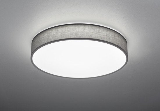 TRIO LUGANO - Plafonnier - Gris - incl. 1x SMD 42 W - Télécommande - Variateur intégré - Couleur de lumière réglable en continu - Veilleuse - Fixation au plafond - Ne convient pas pour un variateur externe - Fonction mémoire