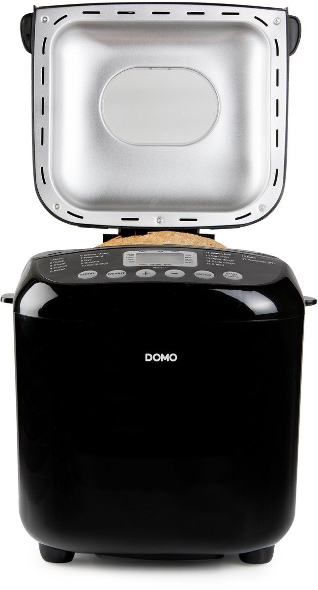 Domo B3978 Machine à pain 17 programmes - Levain - Sans gluten - 500-1 000 g - Noir