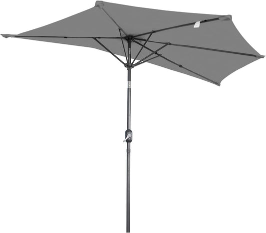 Angel Living Parasol de balcon - Semi-circulaire - 265 x 130 cm - Gris