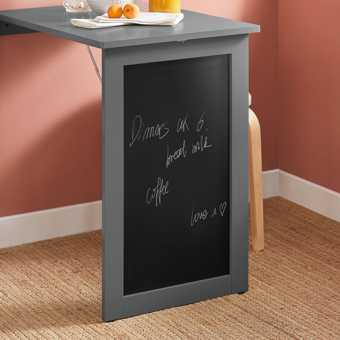 SoBuy FWT20-HG - Table murale pliante - avec tableau - 50 x 175 x 76 cm - Gris