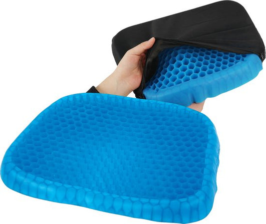 Coussin de siège en gel Nexxt - Coussin en gel avec housse lavable - Gel de qualité médicale - Base antidérapante - Soutient le dos - Ventilation et fraîcheur