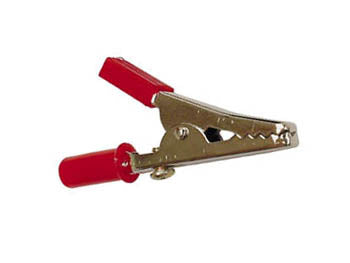 Pince crocodile standard 55Mm - VELLEMAN -  vec connexion à vis - Rouge