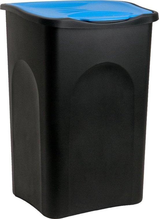 Vuilnisbak - 50L - 56x37x39cm - Zwart Blauw