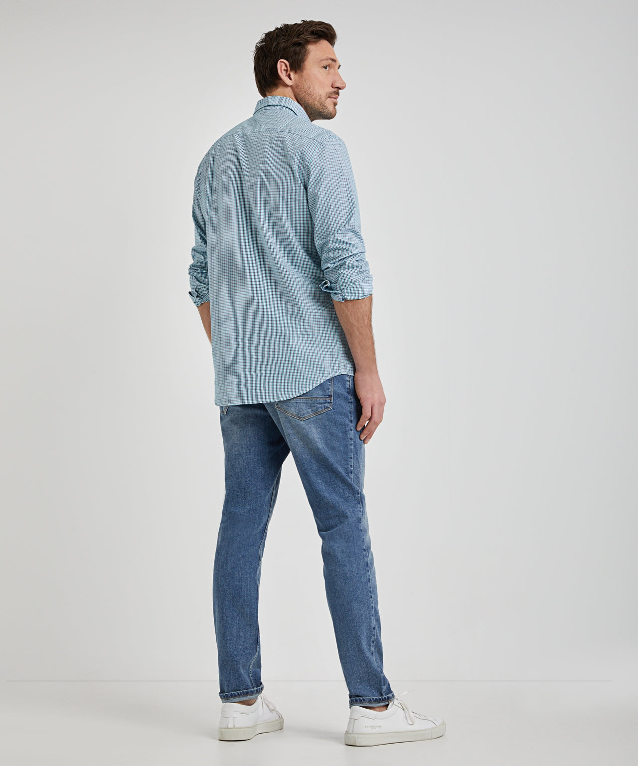 Chemise McGregor à petits carreaux - Aqua - Taille L