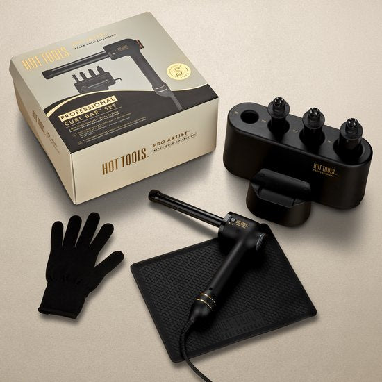 Hot Tools - Professionnel - Kit de bouclage - Fers à boucler 18 mm, 25 mm, 32 mm, 38 mm - Boucles - Outils de coiffure - Boucles