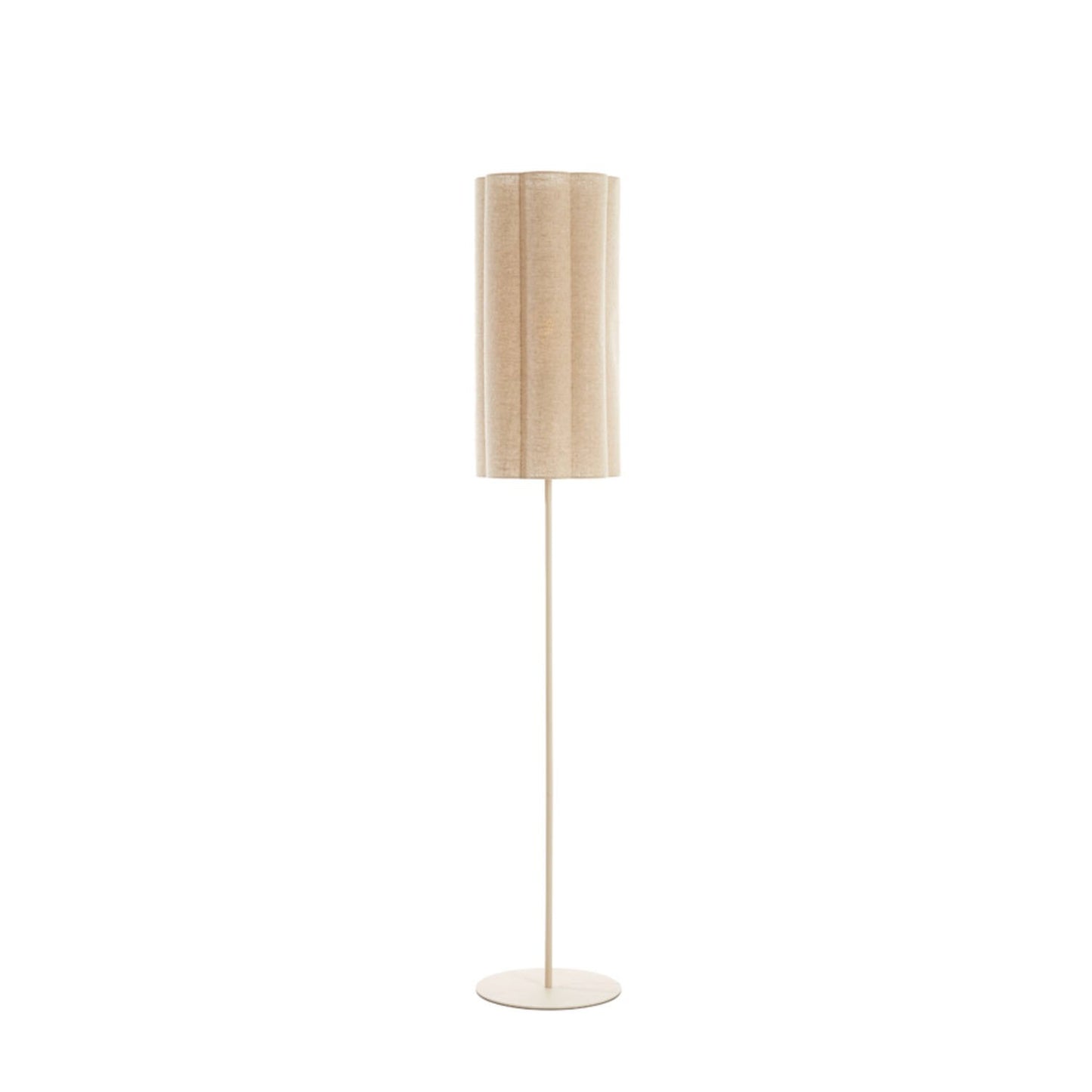 Light & Living Lampadaire Fringe Ø 30 cm, H 165 cm, Crème - Design scandinave