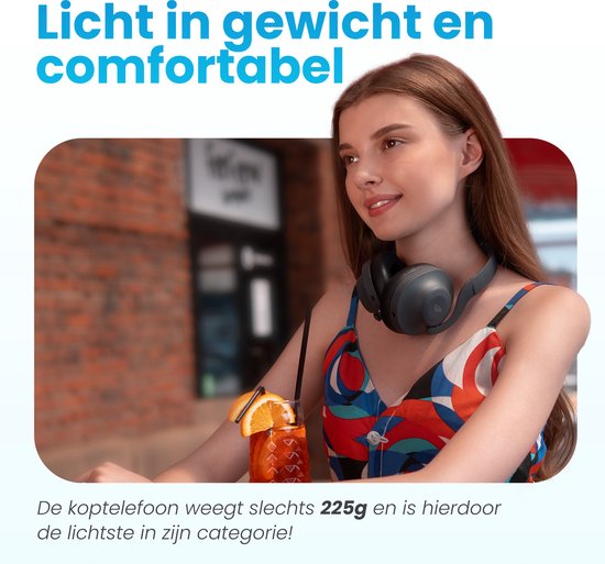 Casque sans fil Golden Sound - Suppression active du bruit - Mode ambiant - Autonomie de 60+ - Oreillette - Mode conversation - Casque bluetooth - ANC hybride jusqu'à 40dB - Casque