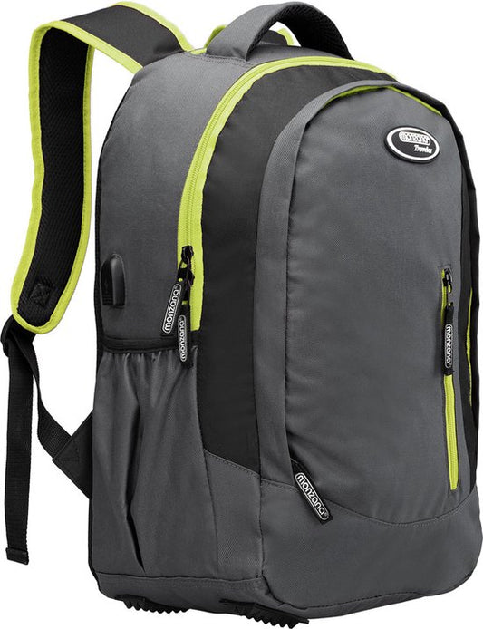 Sac à dos pour ordinateur portable - 34L avec port USB et compartiment pour ordinateur portable de 15,6" - Gris/Vert