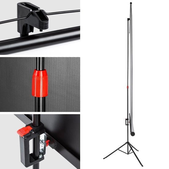 tectake® - Ecran de projection avec support 152 x 152 cm 402513