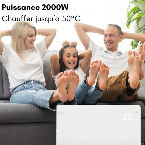 Auronic Radiateur éléctrique mobile - avec thermostat et télécommande - Auronic - jusqu'à 22 m3 - 2000 W - Blanc