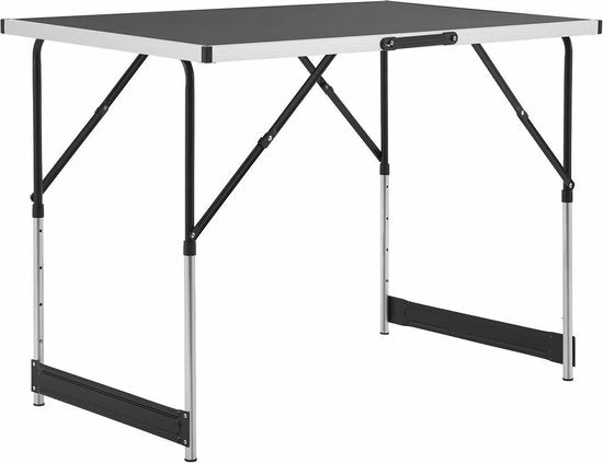 Table pliante en aluminium 3 pièces / Table pliante / Table de camping - Multifonctionnelle - Noir