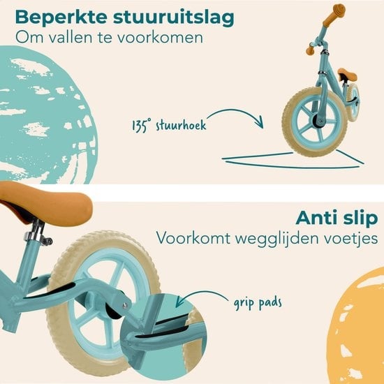 LifeGoods KiddyCruiser Draisienne Enfants Vélo Bébé sans Pédales - 2 ans - Garçons et filles - Vert Menthe