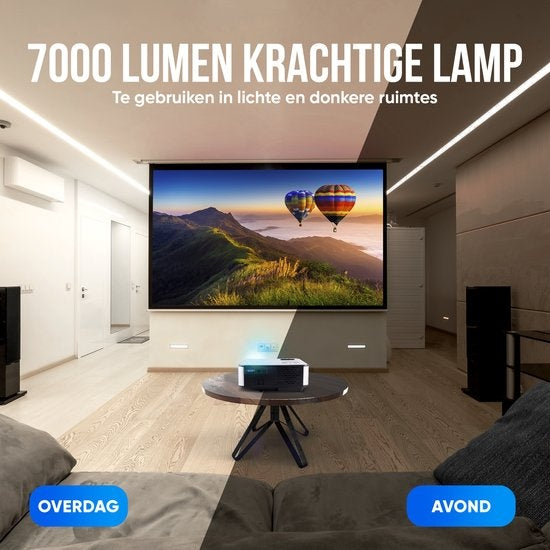 Vidéoprojecteur - Strex - Projecteur - Haute résolution 1080P – 7000 lumens – Wi-Fi intégré - 22 x 16 x 8,7