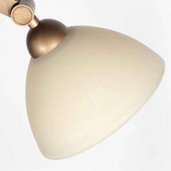 Anthea 4330BR : lampadaire classique en bronze avec verre effet marbre, hauteur 140 cm, Steinhauer